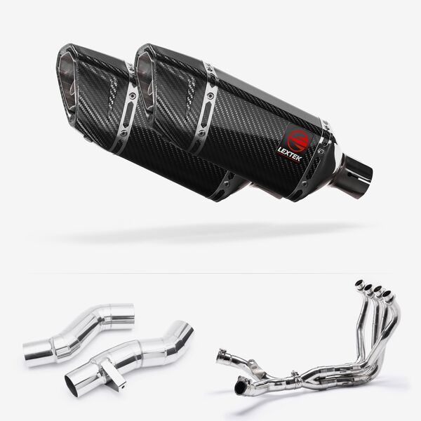 Lextek Carbon Fibre SP11C 200mm Exhaust System for Kawasaki Z1000 SX WITH LUGGAGE 2010-2019