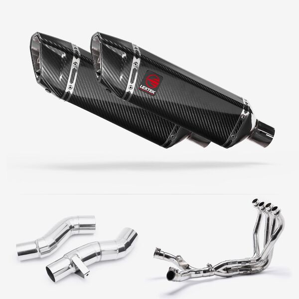 Lextek Carbon Fibre SP9C 300mm Exhaust System for Kawasaki Z1000 SX WITH LUGGAGE 2010-2019