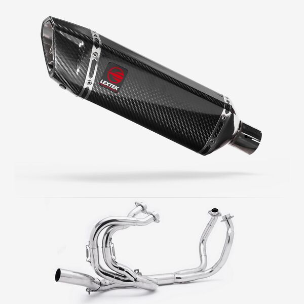 Lextek Carbon Fibre SP9C 300mm Exhaust with Link pipe for Honda VFR800 2014-2021