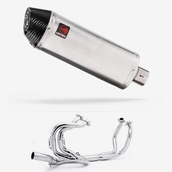 Lextek Brushed Stainless Steel RP2 300mm Exhaust with Link pipe for Honda VFR800 2014-2021