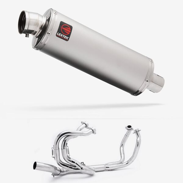 Lextek Matt Stainless Steel OP1 350mm Exhaust with Link pipe for Honda VFR800 2014-2021