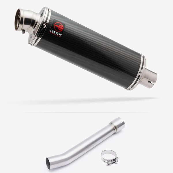 Lextek Stainless Steel OP8C Matt Exhaust 350mm with Link Pipe for Yamaha FZS 1000 (00-05)