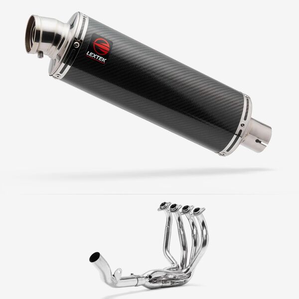Lextek Stainless Steel OP8C Matt Exhaust System 350mm for Kawasaki Z800 (13-16)