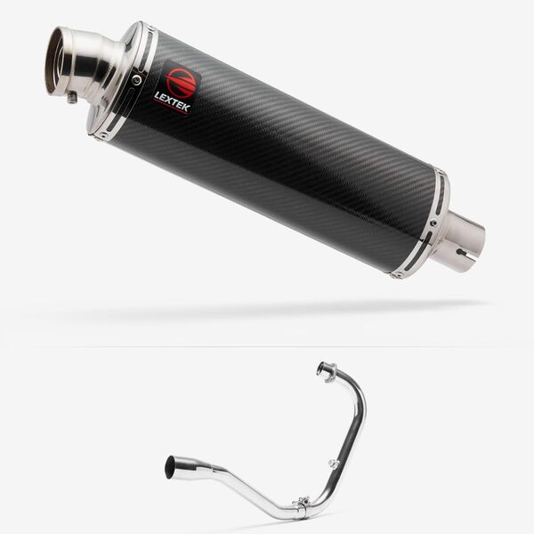 Lextek Stainless Steel OP8C Matt Exhaust System 350mm for Lexmoto Michigan 125