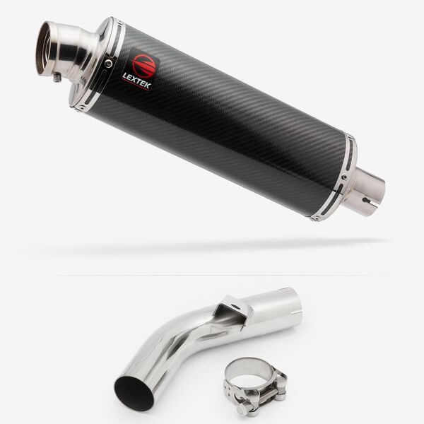 Lextek Stainless Steel OP8C Matt Exhaust 350mm with Link Pipe