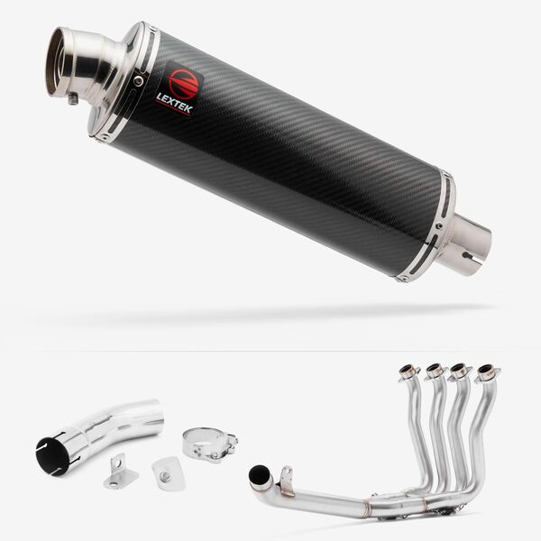 Lextek Stainless Steel OP8C Matt Exhaust System 350mm for Suzuki GSX-S 1000 F (15-20)