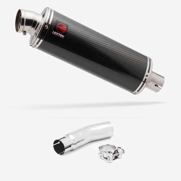 Lextek Stainless Steel OP8C Matt Exhaust 350mm with Link Pipe for SUZUKI SFV 650 Gladius (09-15)