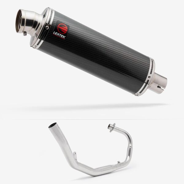 Lextek Stainless Steel OP8C Matt Exhaust System 350mm for Lexmoto LXR 125