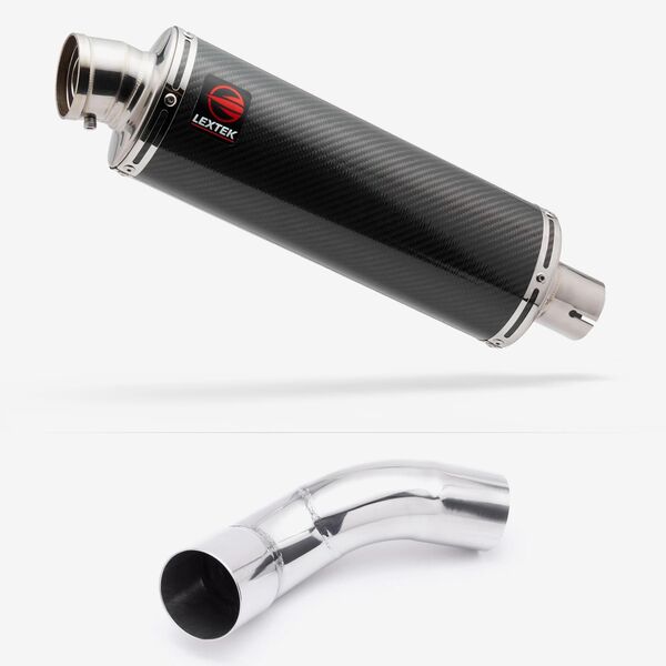 Lextek Stainless Steel OP8C Matt Exhaust 350mm with Link Pipe for Kawasaki Z900 (20-23)