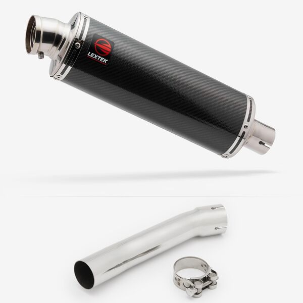 Lextek Stainless Steel OP8C Matt Exhaust 350mm with Link Pipe for Suzuki SV650 (99-02)