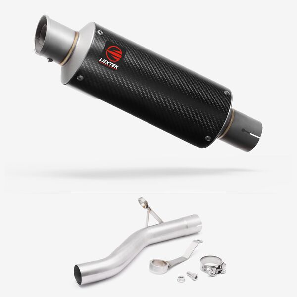 Lextek Carbon Fibre GP8C 240mm Exhaust with Link Pipe for BMW F900 R/XR 2021-2024