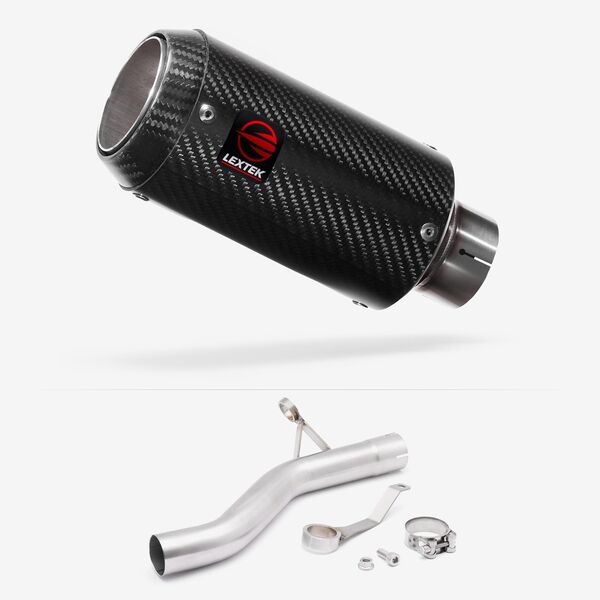 Lextek Carbon Fibre CP8C 150mm Exhaust with Link Pipe for BMW F900 R/XR 2021-2024
