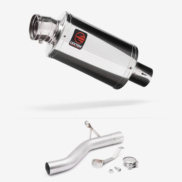 Lextek Polished Stainless Steel OP4 200mm Exhaust with Link Pipe for BMW F900 R/XR 2021-2024