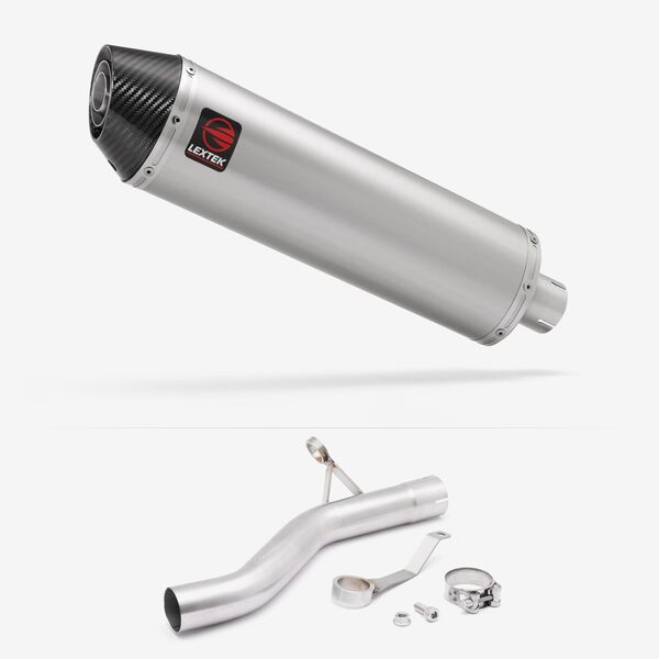 Lextek Brushed Stainless Steel RP1 400mm Exhaust with Link Pipe for BMW F900 R/XR 2021-2024