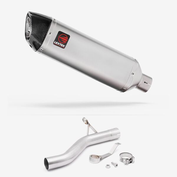 Lextek Matt Stainless Steel VP1 300mm Exhaust with Link Pipe for BMW F900 R/XR 2021-2024