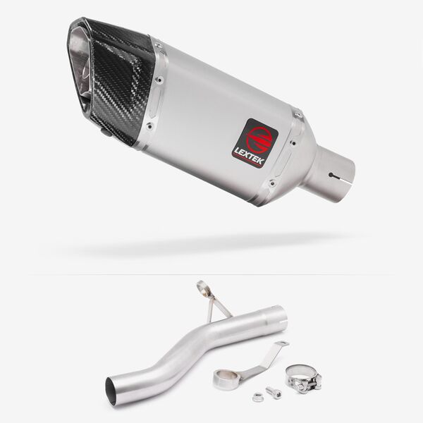 Lextek Matt Stainless Steel SP5 200mm Exhaust with Link Pipe for BMW F900 R/XR 2021-2024