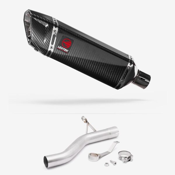 Lextek Carbon Fibre SP9C 300mm Exhaust with Link Pipe for BMW F900 R/XR 2021-2024