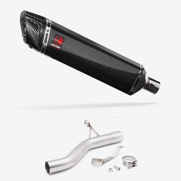 Lextek Carbon Fibre SP7C 400mm Exhaust with Link Pipe for BMW F900 R/XR 2021-2024