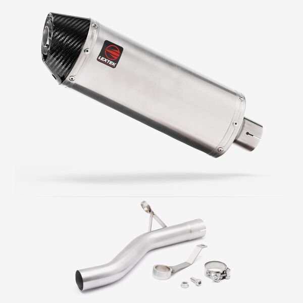 Lextek Brushed Stainless Steel RP2 300mm Exhaust with Link Pipe for BMW F900 R/XR 2021-2024