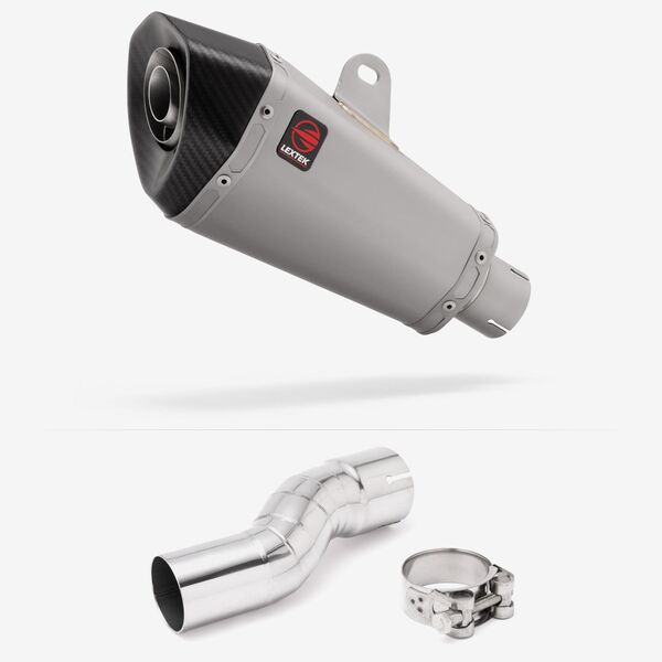 Lextek Matt Stainless Steel XP10 210mm Exhaust System for Kawasaki H2 SX 2022-2024