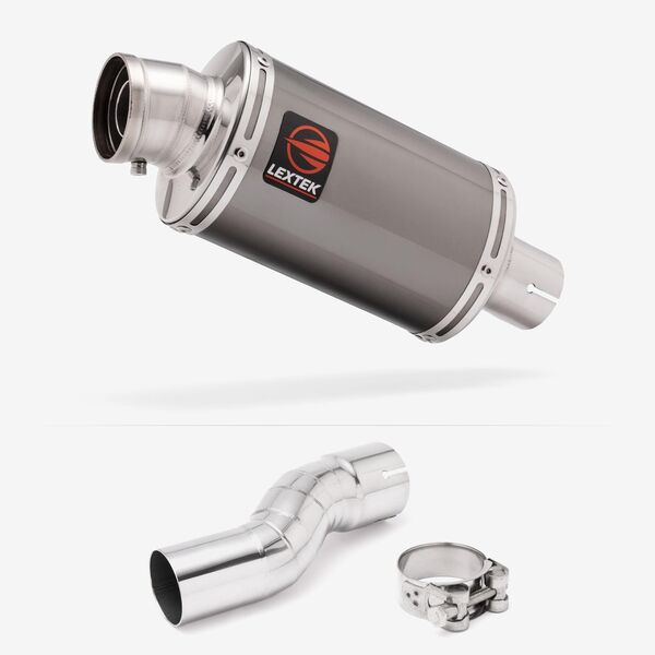Lextek Smoked Stainless Steel OP15 200mm Exhaust System for Kawasaki H2 SX 2022-2024