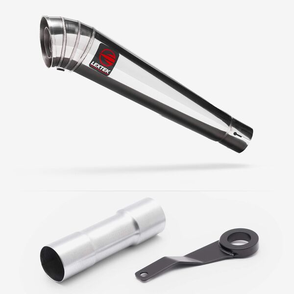 Lextek Polished Stainless Steel MP4 300mm Exhaust System for Benelli TRK 702 X