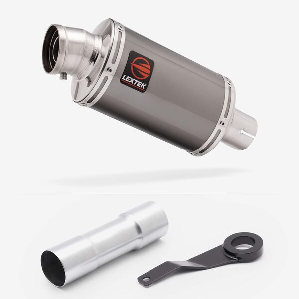Lextek Smoked Stainless Steel OP15 200mm Exhaust System for Benelli TRK 702 X