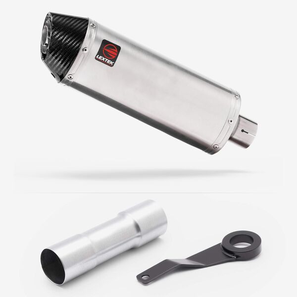 Lextek Brushed Stainless Steel RP2 300mm Exhaust System for Benelli TRK 702 X