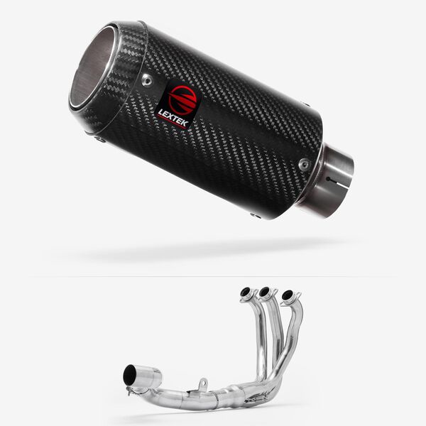 Lextek Carbon Fibre CP8C 150mm Exhaust System for Yamaha Tracer 9 GT 2021-2024