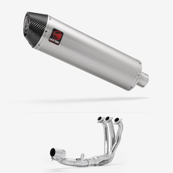Lextek Brushed Stainless Steel RP1 400mm Exhaust System for Yamaha Tracer 9 GT 2021-2024