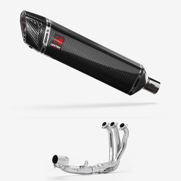 Lextek Carbon Fibre SP7C 400mm Exhaust System for Yamaha Tracer 9 GT 2021-2024