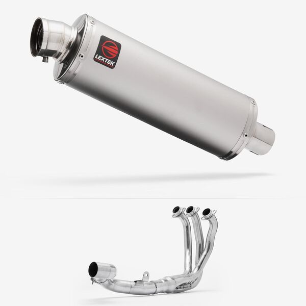Lextek Matt Stainless Steel OP1 350mm Exhaust System for Yamaha Tracer 9 GT 2021-2024