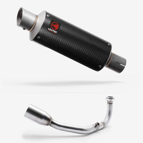 Lextek Carbon Fibre GP8C 240mm Exhaust System for Lexmoto Aura 2021-2024