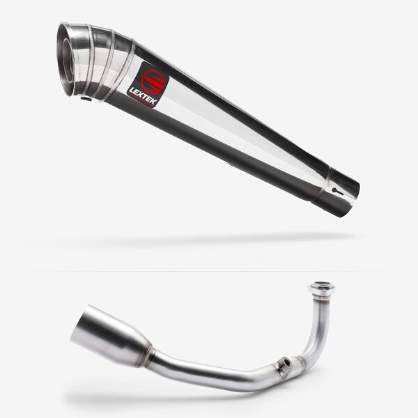 Lextek Polished Stainless Steel MP4 300mm Exhaust System for Lexmoto Aura 2021-2024