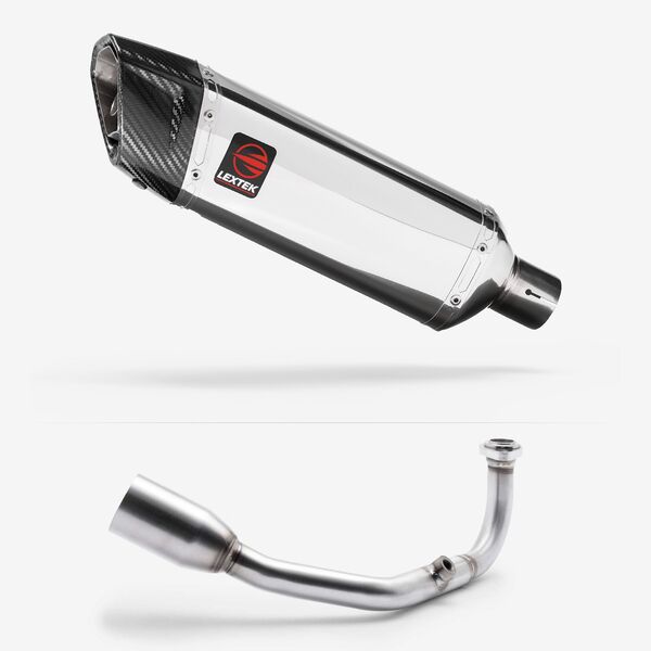 Lextek Polished Stainless Steel SP4 300mm Exhaust System for Lexmoto Aura 2021-2024