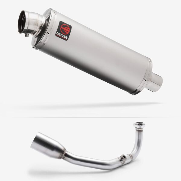 Lextek Matt Stainless Steel OP1 350mm Exhaust System for Lexmoto Aura 2021-2024