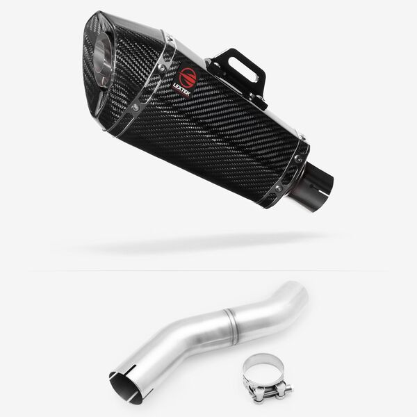 Lextek Carbon Fibre XP8C 210mm Exhaust with Link pipe for Honda CBR 500 R 2025