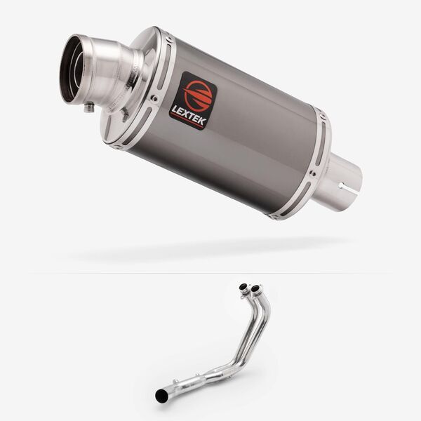 Lextek Dark Tint Stainless Steel OP15 200mm Exhaust System for Kawasaki Ninja 650 2017-2024