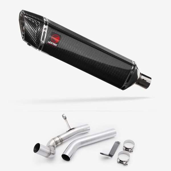 Lextek Gloss Carbon Fibre SP7C with Link Pipe for BMW F 750 GS 2018-2024