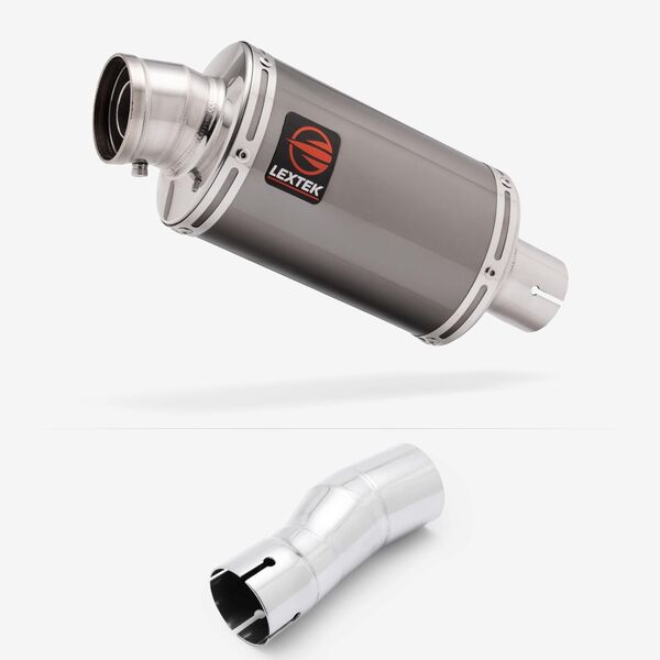 Lextek Dark Tint Stainless Steel OP15 200mm with Link Pipe for Cf moto MT 450 2023-2024