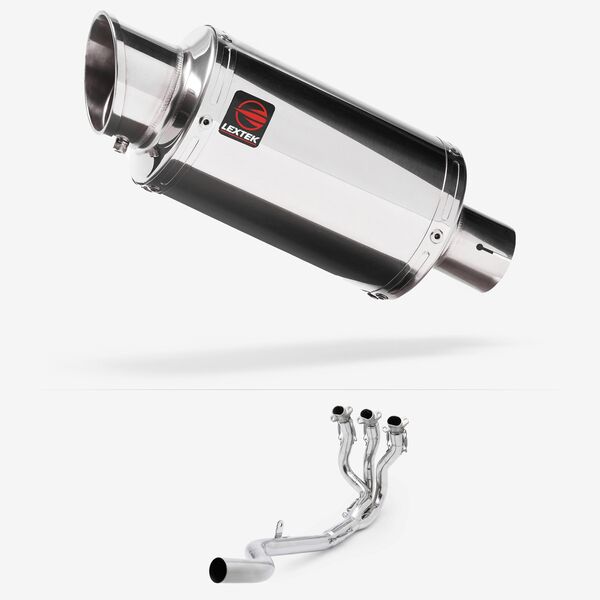 Lextek Polished Stainless Steel YP4 200mm Exhaust System for Triumph Daytona 660 2024-2026