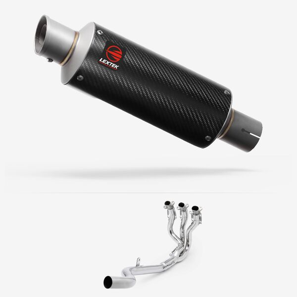 Lextek Carbon Fibre GP8C 240mm Exhaust System for Triumph Daytona 660 2024-2026