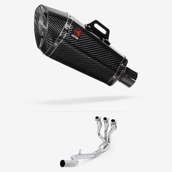 Lextek Carbon Fibre XP8C 210mm Exhaust System for Triumph Daytona 660 2024-2026