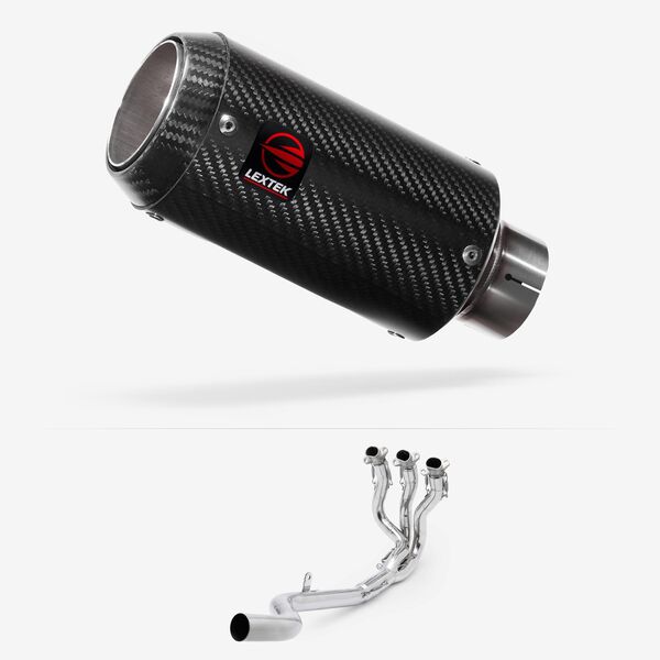 Lextek Carbon Fibre CP8C 150mm Exhaust System for Triumph Daytona 660 2024-2026