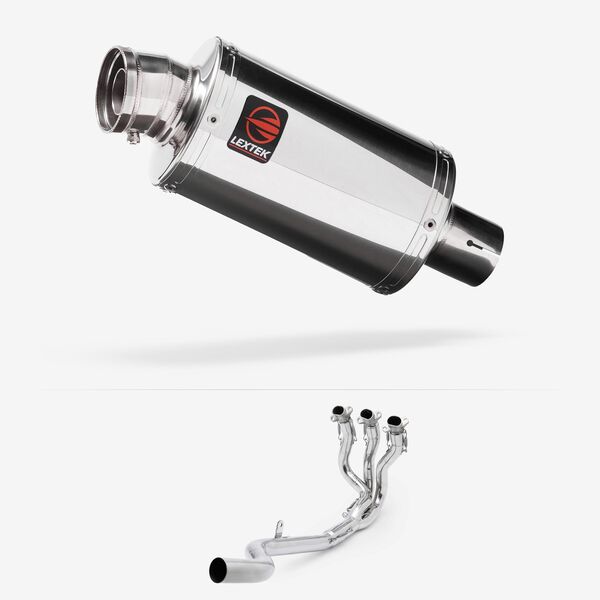 Lextek Chrome Stainless Steel OP4 200mm Exhaust System for Triumph Daytona 660 2024-2026