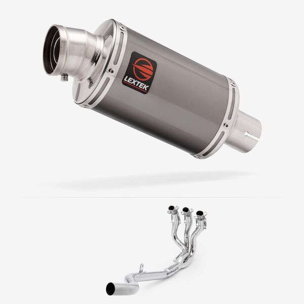 Lextek Dark Tint Stainless Steel OP15 200mm Exhaust System for Triumph Daytona 660 2024-2026