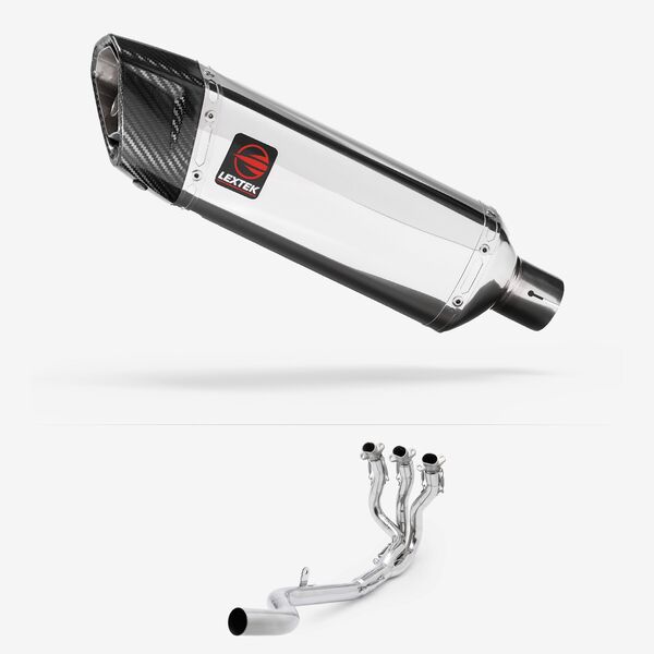 Lextek Polished Stainless Steel SP4 Exhaust System for Triumph Daytona 660 2024-2026