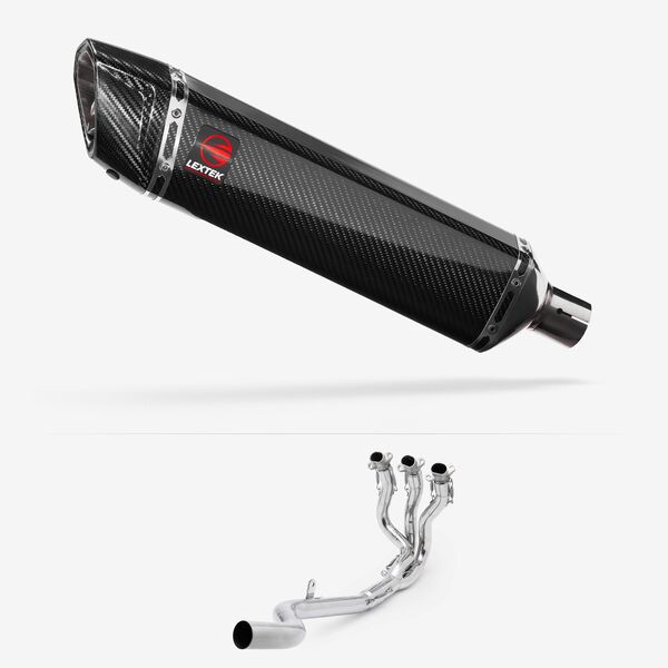 Lextek Gloss Carbon Fibre SP7C Exhaust System for Triumph Daytona 660 2024-2026