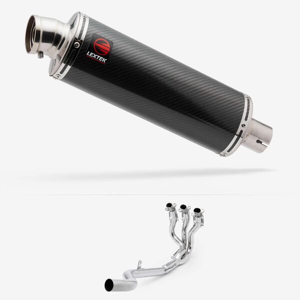 Lextek Carbon Fibre OP8C 350mm Exhaust System for Triumph Daytona 660 2024-2026