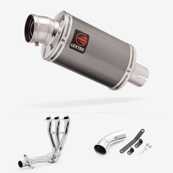 Lextek Dark Tint Stainless Steel OP15 200mm Full system for Triumph Speed Triple 1200 2021-2024